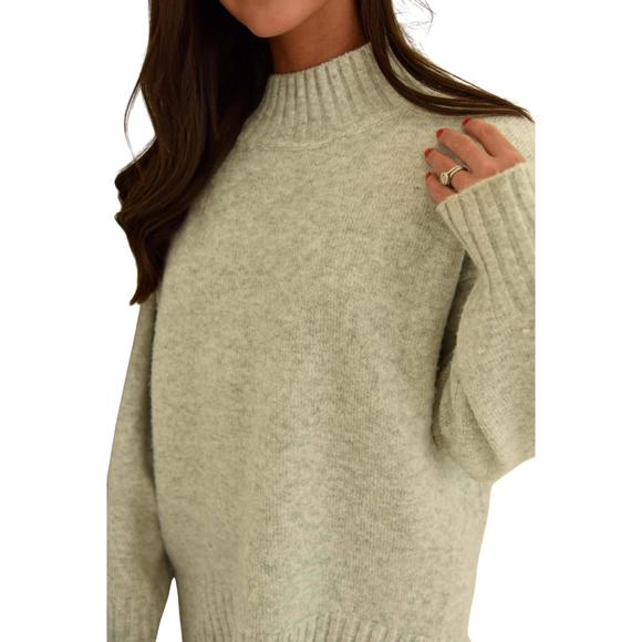 NEW MIRACLE mock neck sweater in heather grey - Picture 3 of 3